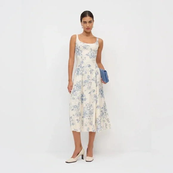 Reformation Bellarose Dress In Courtier, NWOT, NEVER WORN, NO FLAWS. - Picture 1 of 4